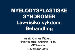 Astrid Olsnes Kittang – Lav-risiko MDS