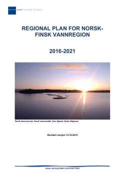 asp Regional vannforvaltningsplan for Norsk-finsk