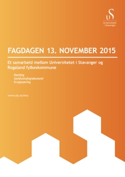 programmet for fagdagen - Universitetet i Stavanger