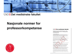 Nasjonale normer for professorkompetanse i medisinske fag i Norge