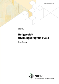 Boligsosialt utviklingsprogram i Oslo - Norsk institutt for by
