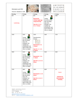 Månedsplan april 2015 Tema for måneden er skrift