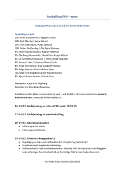 Innkalling FAU 9. febr 2015
