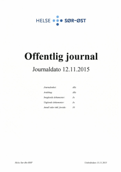 Offentlig journal - Helse Sør-Øst