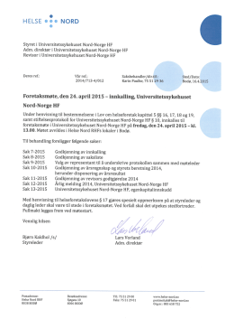 Universitetssykehuset Nord-Norge HF, innkalling med