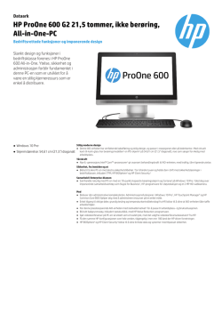 HP ProOne 600 G2 21,5 tommer, ikke berøring, All-in-One-PC