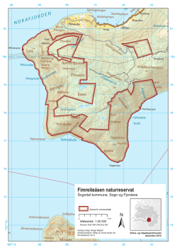Kart over Fimreiteåsen naturreservat