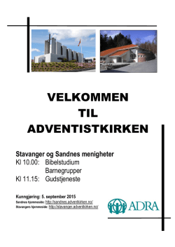 infoblad-20150905 - Adventkirken i Stavanger