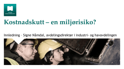 Innledning v/Signe Nåmdal, Miljødirektoratet