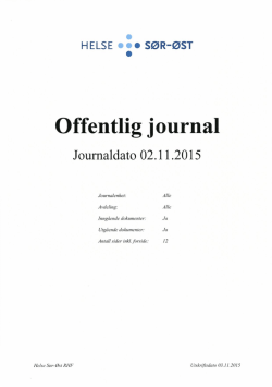 Offentlig journal 02112015 - Helse Sør-Øst
