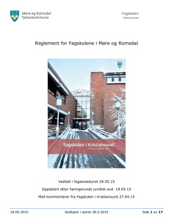 Reglement for Fagskolen i Kristiansund, vedtatt 28. mai 2015