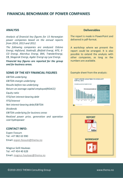 FINANCIAL BENCHMARK OF POWER COMPANIES