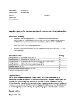 Reguleringsplan for Nordre Gulsjøen hytteområde