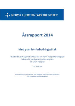 Plan for forbed - Norsk hjerteinfarktregister