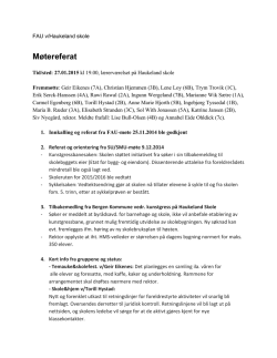 Referat fra FAU-møtet 27. januar 2015
