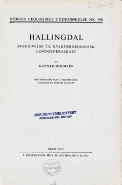 HALLINGDAL - Norges geologiske undersøkelse