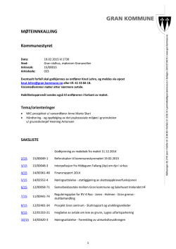 Agenda Kommunestyret 19.02.2015 kl. 17:30