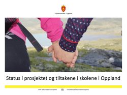 Status i prosjektet og tiltakene i skolene i Oppland