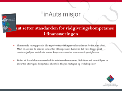 Presentasjon av strategien i FinAut-tema