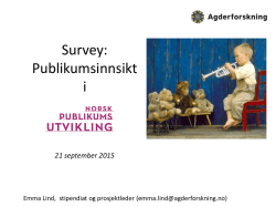 Emma Lind_NPU survey - Norsk publikumsutvikling