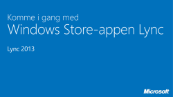 Getting Started with Lync Windows Store app