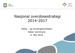 Nasjonal overdosestrategi 2014-2017