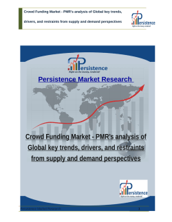 Crowd Funding Market - PMR’s analysis of Global key trends, drivers, and restraints from supply and demand perspectives