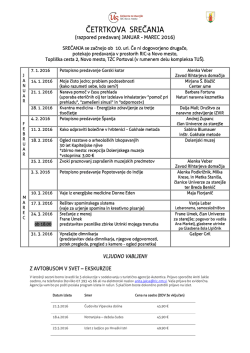 Program četrtkovih srečanj (obdobje januar
