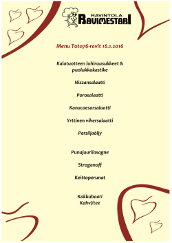 ravipäivän menu - Kuopion ravirata