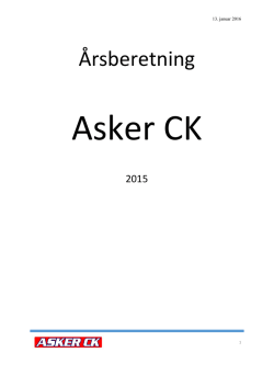Årsberetning Asker CK 2015