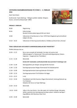 Program Vestnorsk ingeniørkonferanse