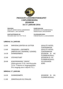 Program for LM Jessheim 16-17.1.2016