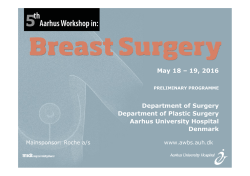 May 18 – 19, 2016 Department of Surgery Department of Plastic