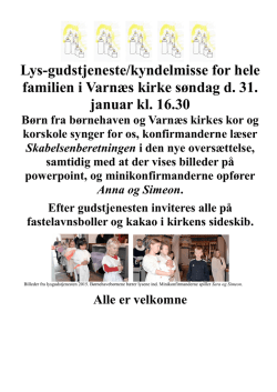 Lysgudstjeneste 31.1.2016