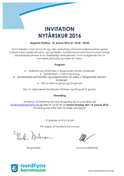 INVITATION NYTÅRSKUR 2016 - Nordfyns Erhverv og Turisme