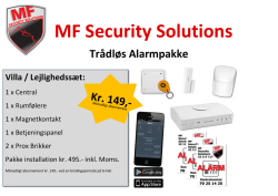 MF Security Solutions Trådløs Alarmpakke Villa / Lejlighedssæt