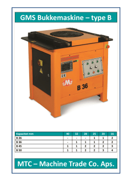 GMS Bukkemaskine – type B MTC – Machine Trade Co. Aps.