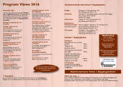 Vårprogram 2016 Insida - Bergshamra bygdegård