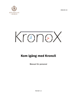 Manual KronoX SV