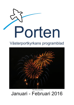 Porten Jan – feb 2016 - Västerportkyrkan i Kalmar