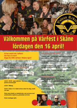 Välkommen på Vårfest i Skåne lördagen den 16 april!