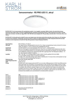 Sensorarmatur - RS PRO LED S1, akryl