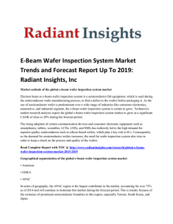 E-Beam Wafer Inspection System Market Size And Forecast Report Up To 2019: Radiant Insights, Inc