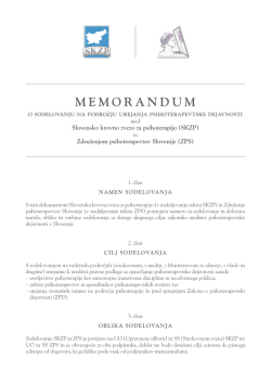 Memorandum o sodelovanju - Slovenska krovna zveza za