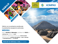 Vabimo vas na predstavitev programov potovanja Mehika