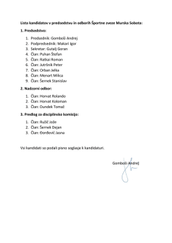 Lista kandidatov v predsedstvu in odborih Športne zveze Murska