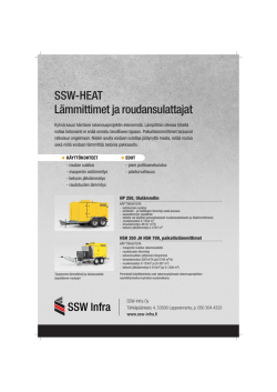 Lataa SSW-Heat esite pdf-muodossa - SSW-Infra / SSW-Heat