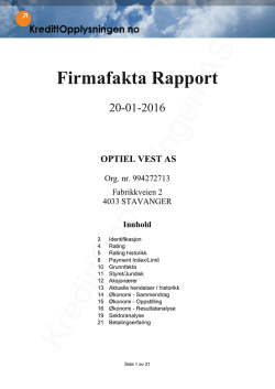 Firmafakta Rapport Copyright(C) by Thomas Kvamme