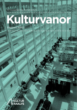 Rapport 2016:1 - Kulturanalys