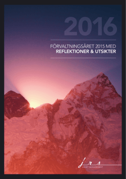 förvaltningsåret 2015 med reflektioner & utsikter